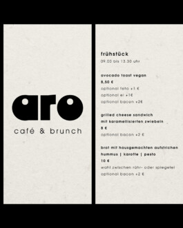 aro café speisekarte design 