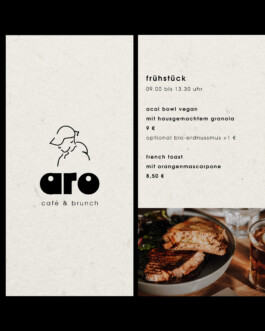 aro café speisekarte design 